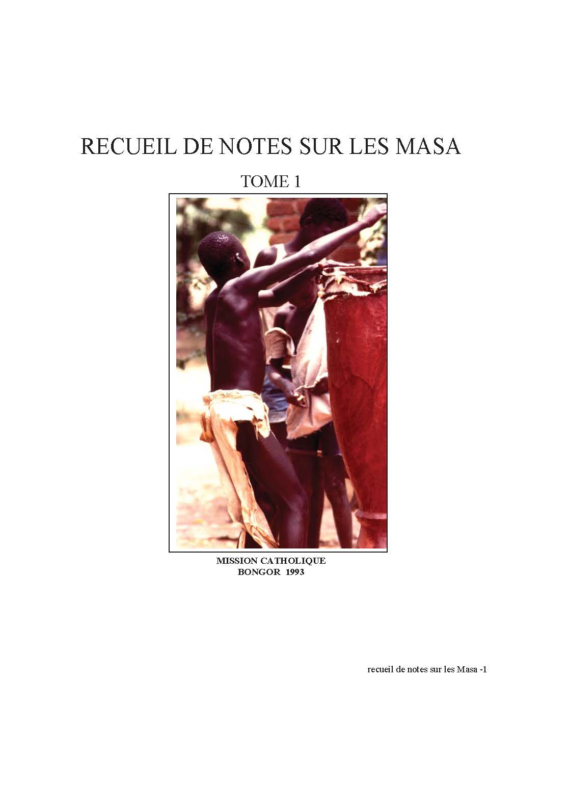 Cover of Recueil de notes sur les Masa